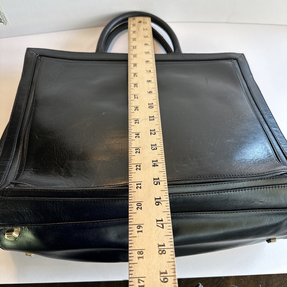 Z Spoke Zac Posen Black Leather Briefcase - Picture 13 of 15